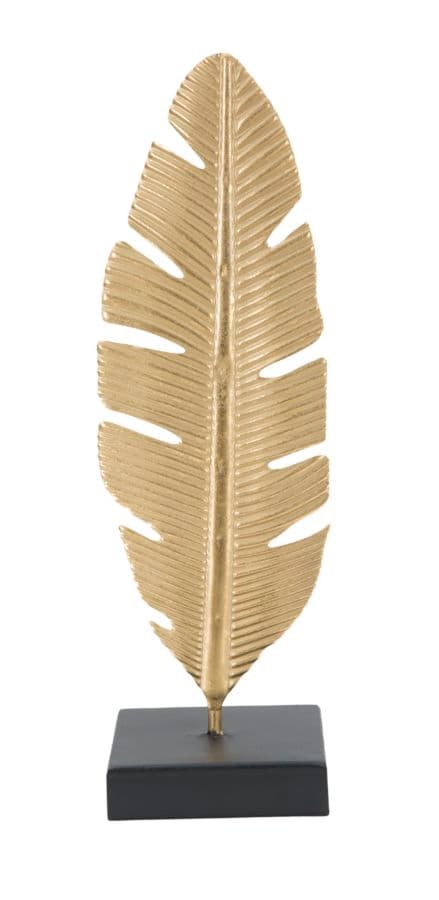 Escultura Folha com Porta-Vela Glam Cm 10x10x34