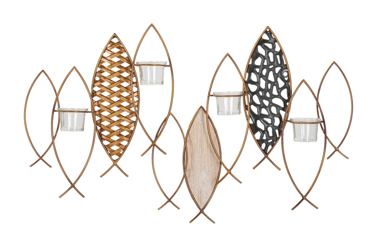 Porta velas de Parede Fish Cm 66x9x40,5