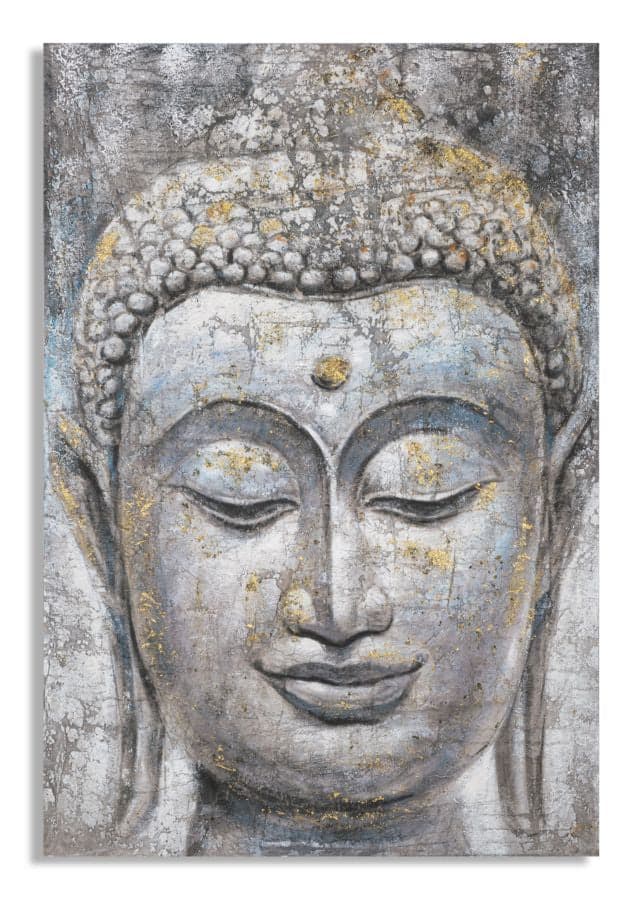 Pintura Sobre Tela Rosto Buda Light -A- Cm 80x3x120