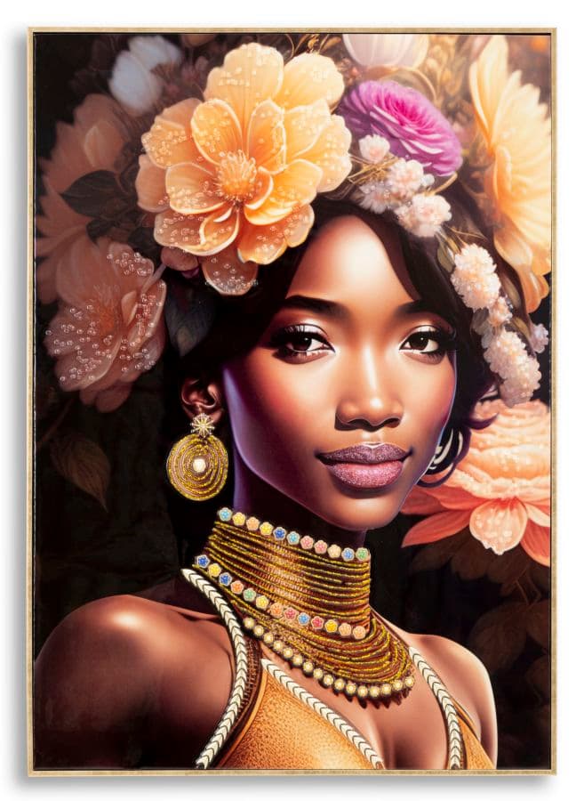 Pintura Sobre Tela com Moldura Zena -A- Cm 72x4,5x102