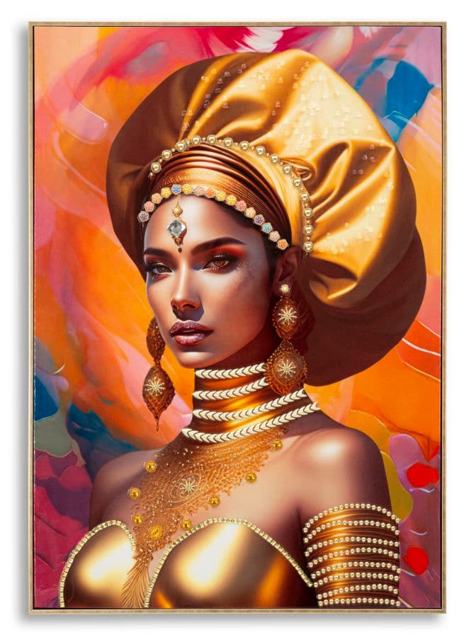 Pintura Sobre Tela com Moldura Samira -B- Cm 72x4,5x102