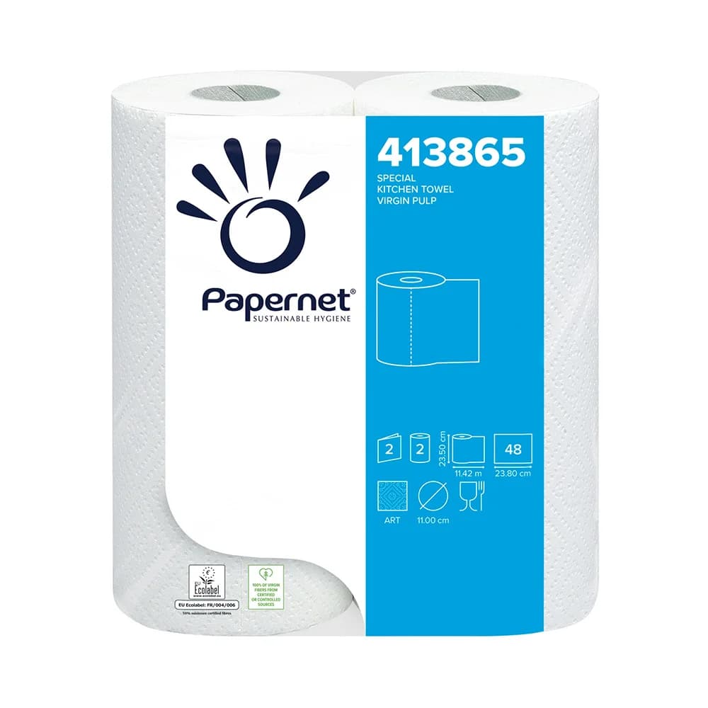 Rolo Cozinha 11,42mx23,5cm 21g 2Fls PAPERNET Picotado 2un x 2un