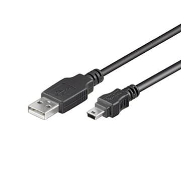 Cabo Ewent EC1027 USB 2.0 Type A Macho > Mini B Macho 1.8m Preto