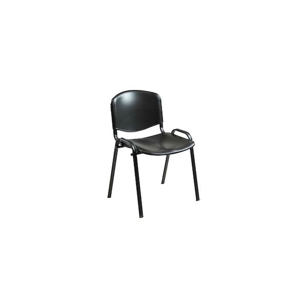 Unisit Pack de 4 Cadeiras de Visita de Dado de Plástico Preto-black