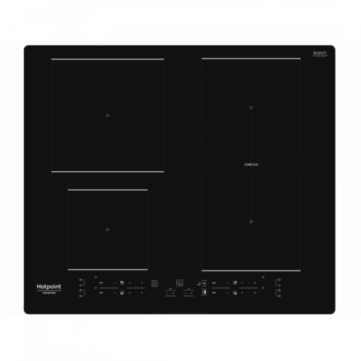 Placa de Indução Hotpoint HB 4860B NE | 4 Zonas, Preto, 59cm