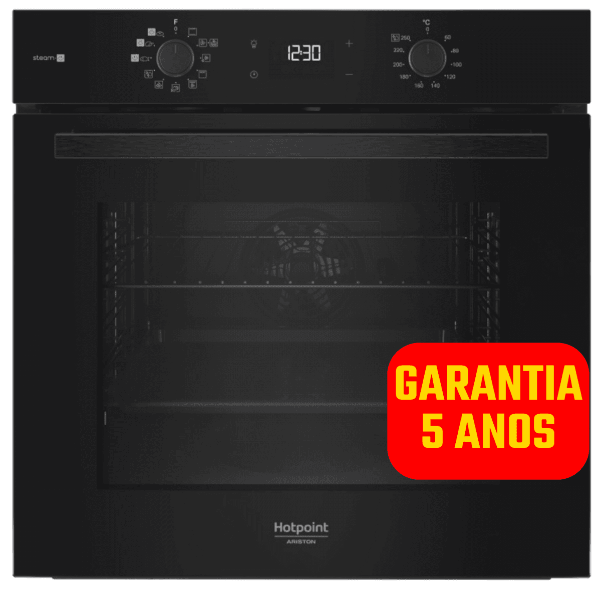 Forno Hotpoint HAO458HSU1B Hidro e Pirolítico 71L Classe A+