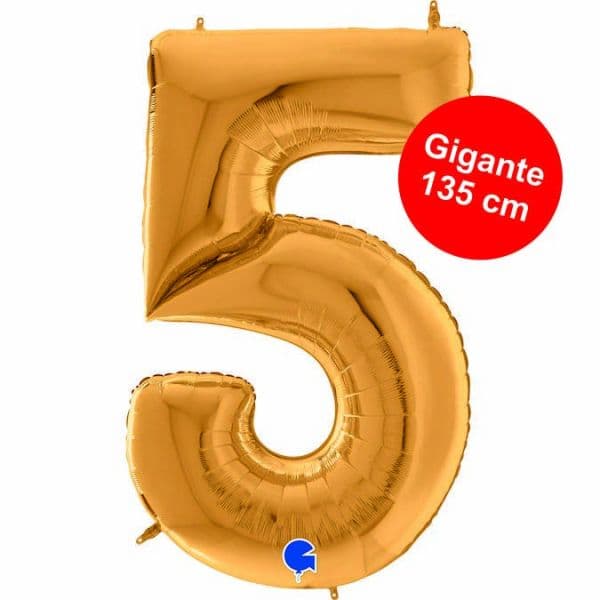 Grabo Balão Foil Gigante 64" nº 5 Ouro 1 un.