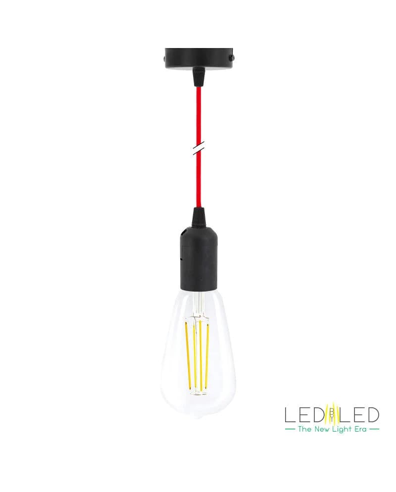 LEDBYLED - CANDEEIRO TECTO ANGY 1 (PRETO/VERMELHO)