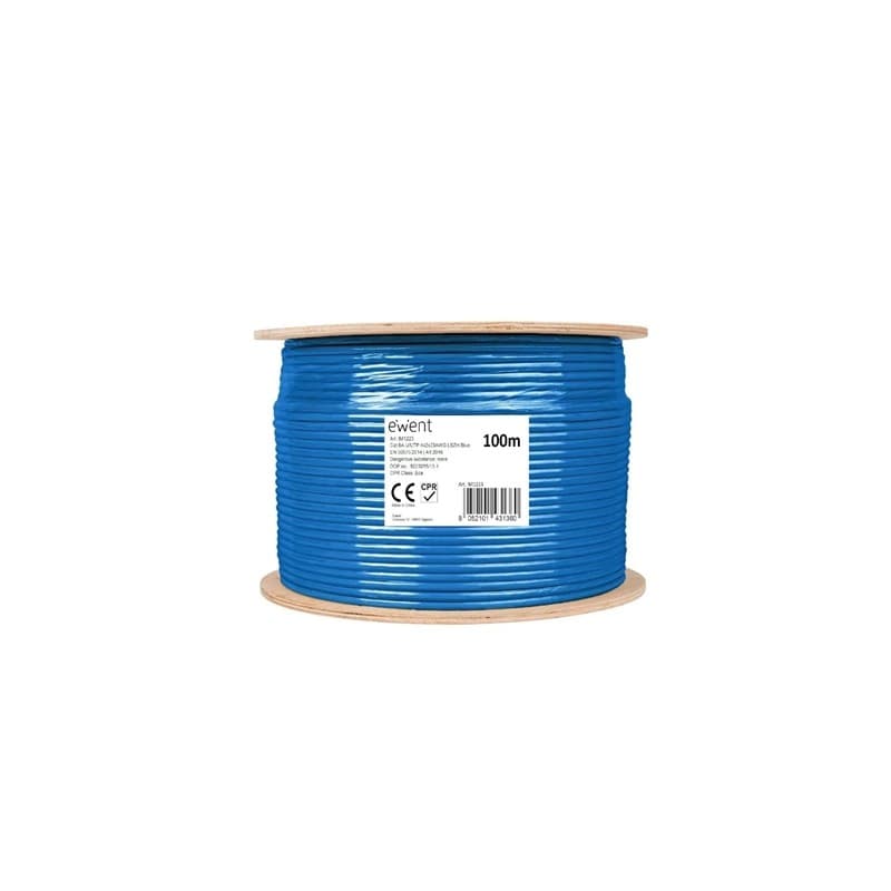 Bobine Cabo de Rede Ewent IM1223 Cat6A U/UTP LSZH 100m Azul