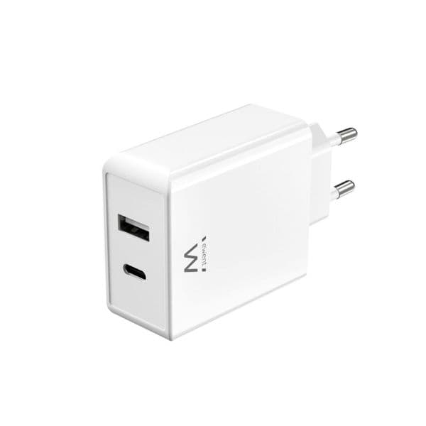 UPS Ewent Carregador USB-C e USB -A 2 Portas 45W Branco