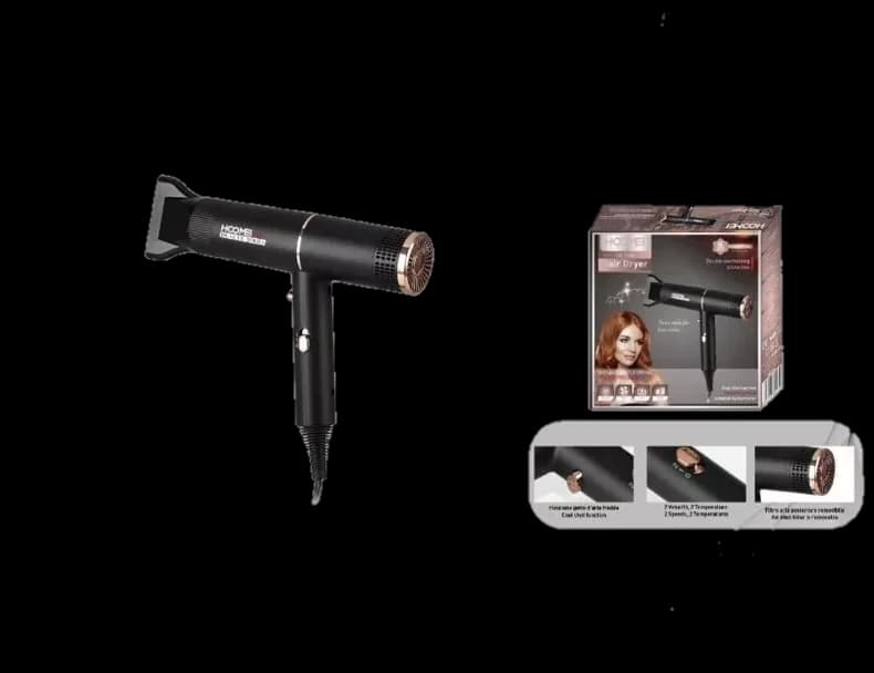Hoomei HM-7668S 1400W Secador de Cabelo Motor DC 2 Velocidades