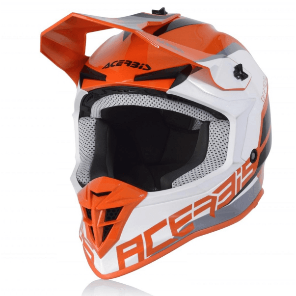 CAPACETE CROSS ACERBIS LINEAR LARANJA/BRANCO M