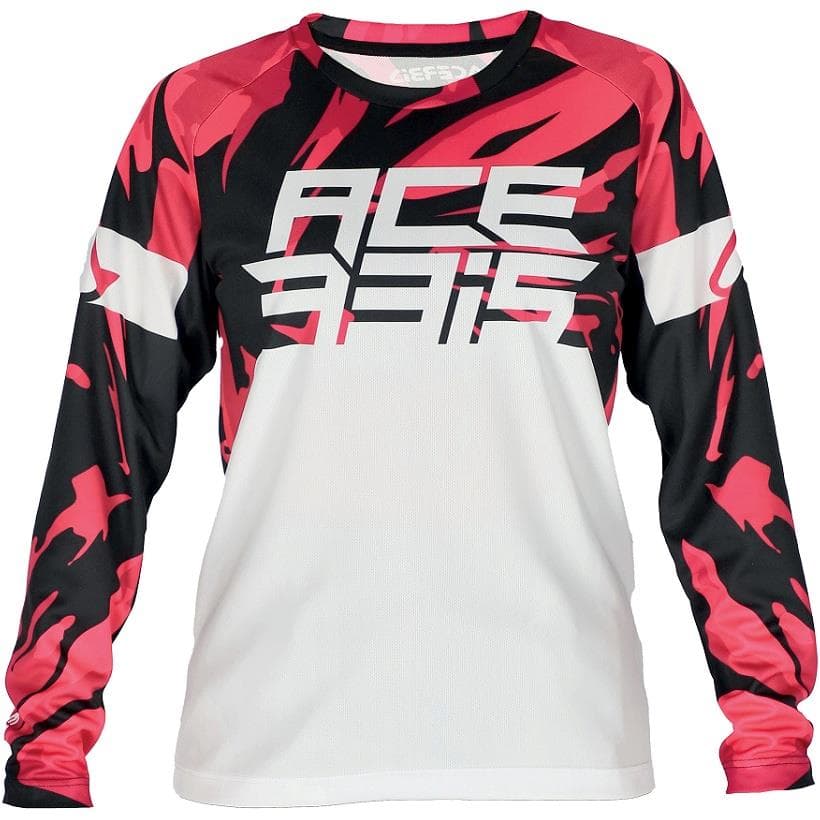 CAMISOLA ACERBIS MX J-KID FOUR BRANCO/ROXO
