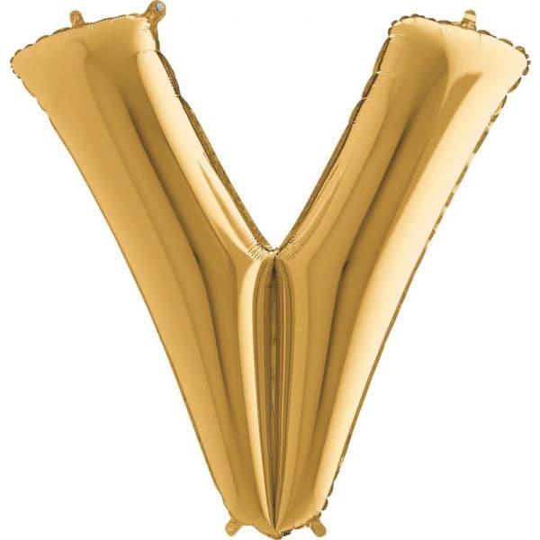 Grabo Balão Foil 40" Letra V Ouro 1 un.