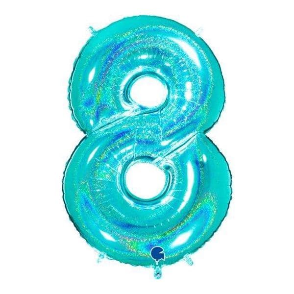 Grabo Balão Foil 40" Nº 8 Tiffany Holográfico - 460000778