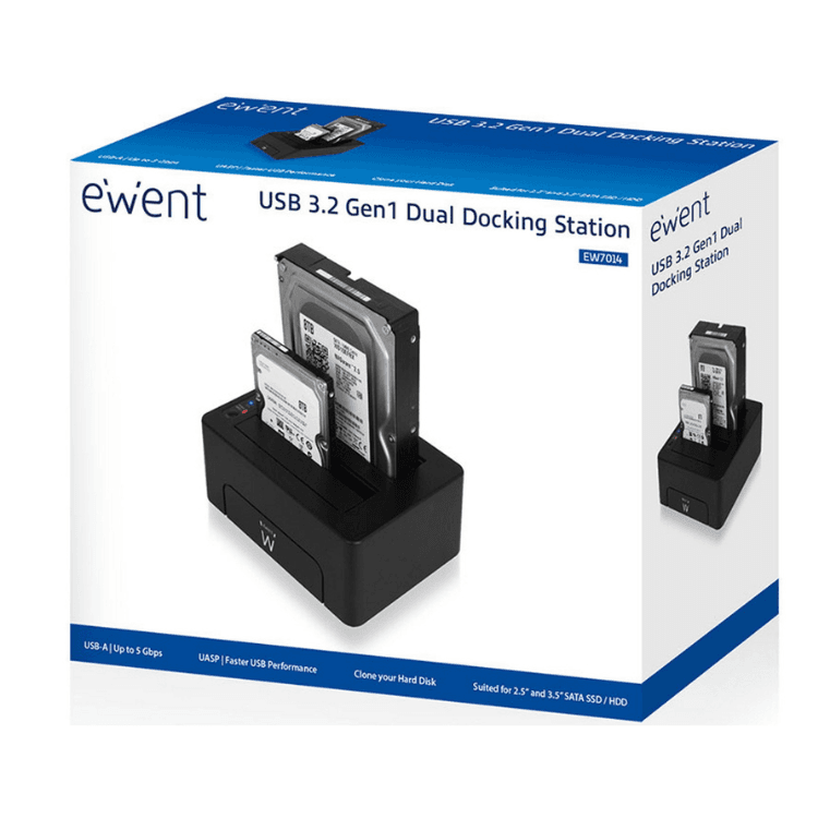 Ewent HD Docking Station Dual Função De Clonagem - EW7014