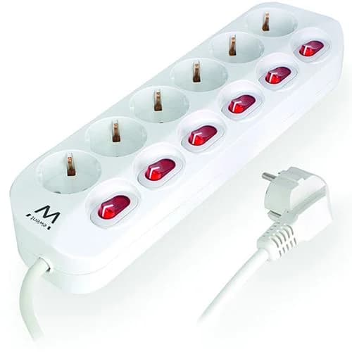 Tomada Ewent Shuko 6x 5M - Branco