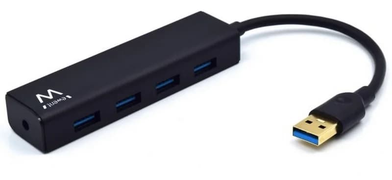 Hub USB Ewent 4 Portas USB 3.1 Gen 1 Com Alimentação