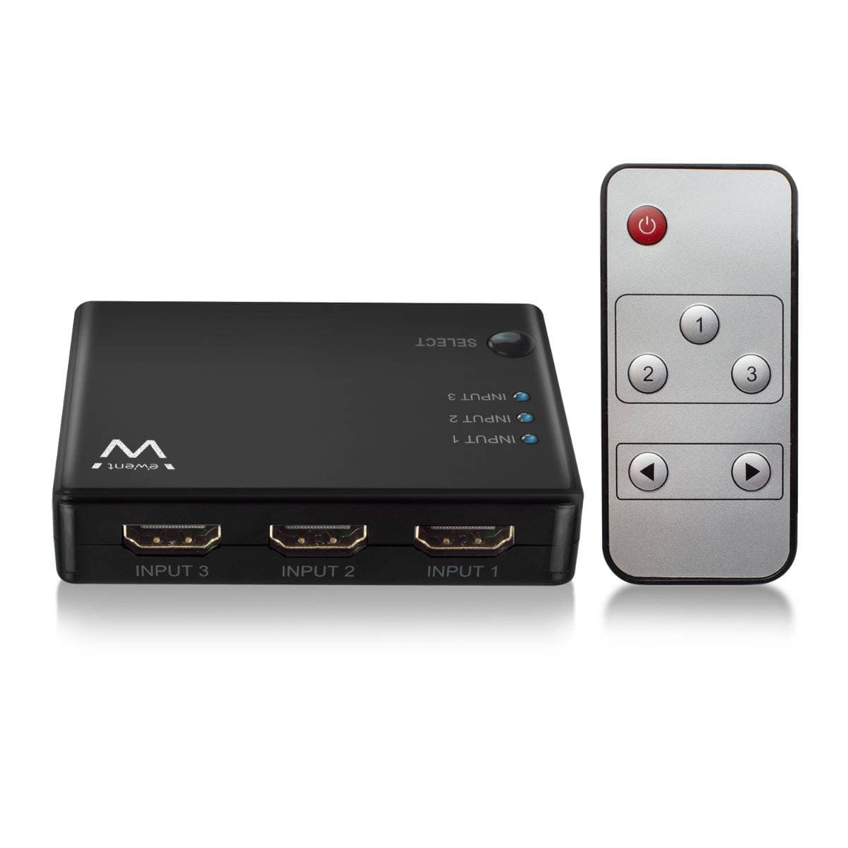 Ewent Switch Hdmi 3 Portas 4k@30hz Usb Power C/ Com Remoto