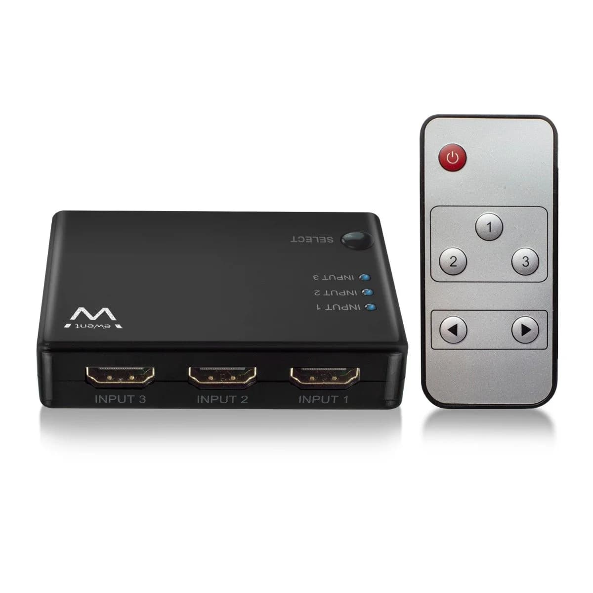 Ewent Switch Hdmi 3 Portas 4k@30hz Usb Power C/ Com Remoto