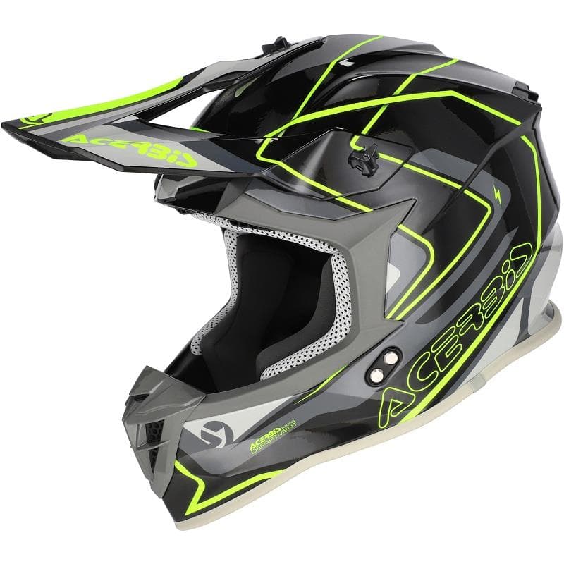 CAPACETE ACERBIS LINEAR 22.06 PRETO/CINZA/AMARELO FLUO