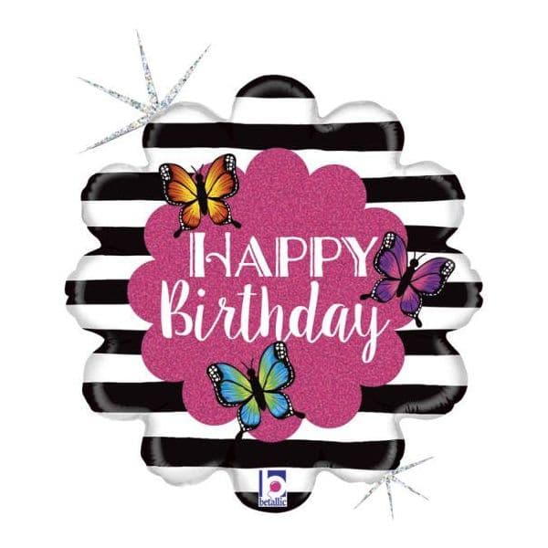 Grabo Balão Foil 18" Borboleta Happy Birthday - 460036853
