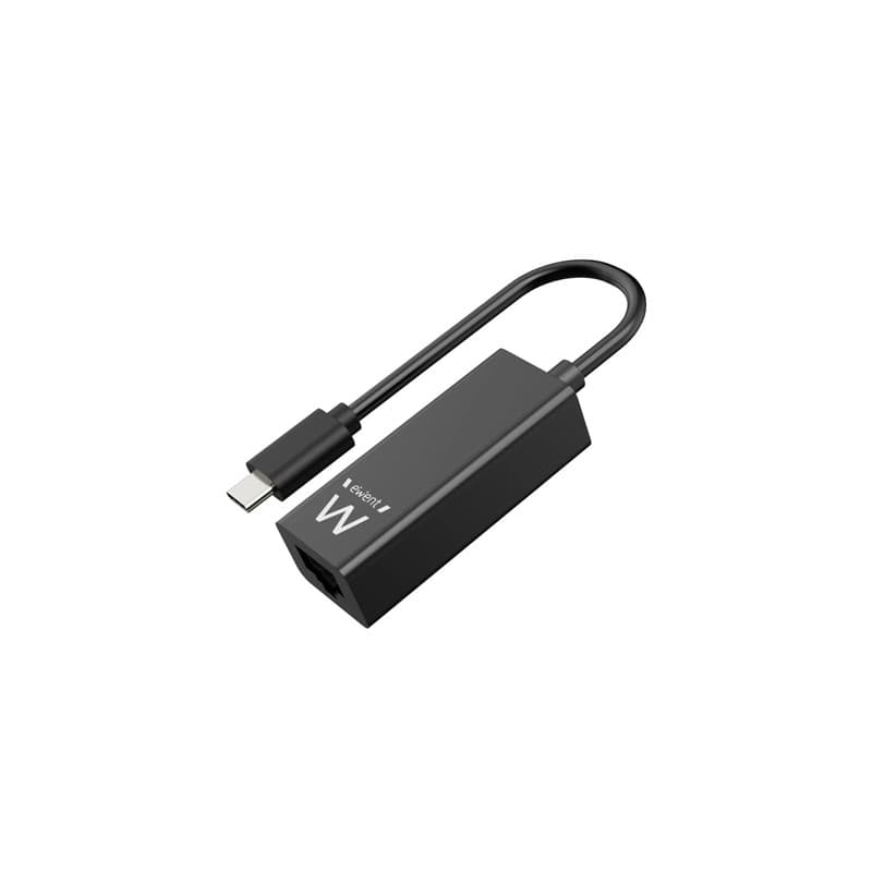 Adaptador Gigabit Ewent USB-C > Gigabit Preto