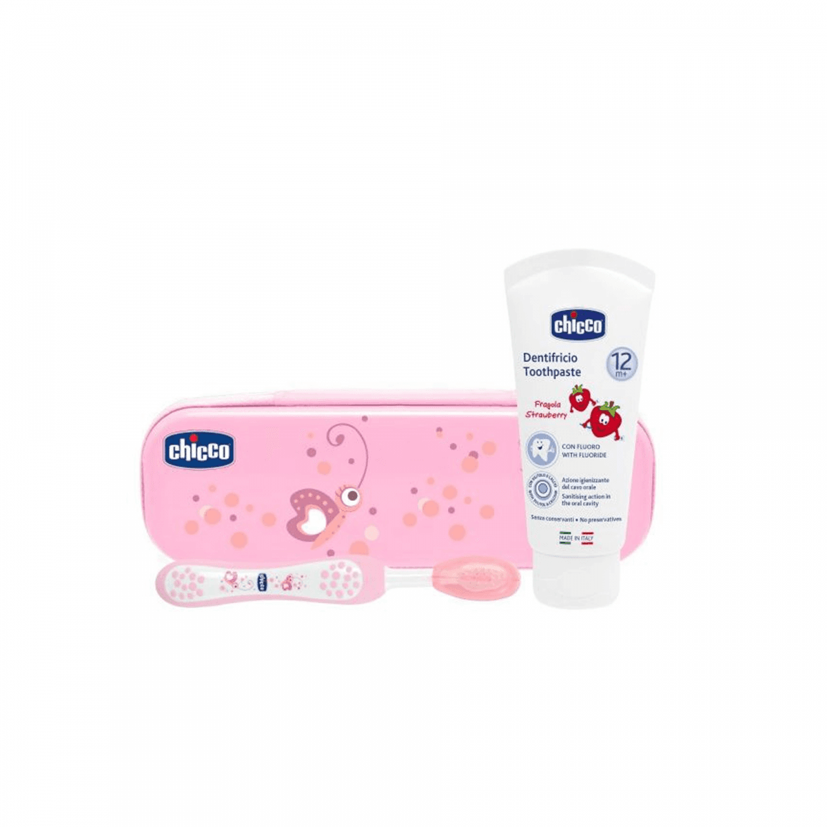 Chicco Estojo Higiene Oral 12M+ Rosa