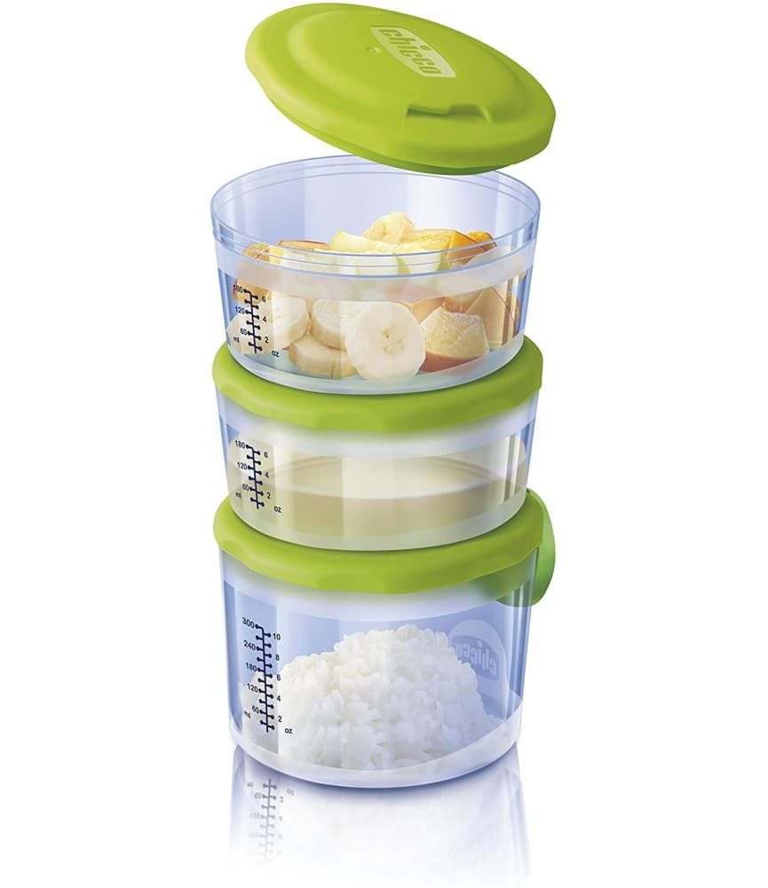 Chicco 3 Recipientes Porta-Papa (2x 180ml + 300ml)
