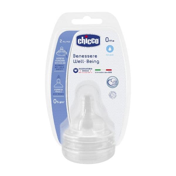 Tetina Silicone Chicco Fisiológica Well Being 0M+ 2 Unidades