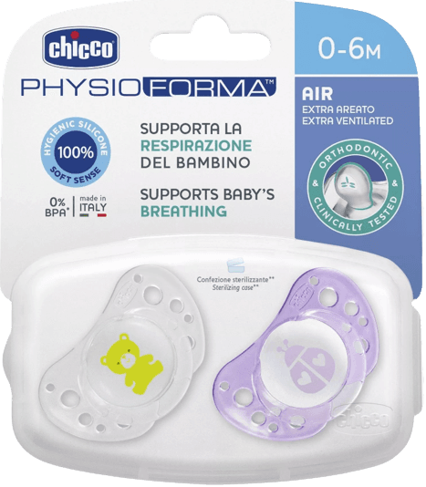 Chicco Chupeta Silicone Physio Air 0-6M Rosa 2x