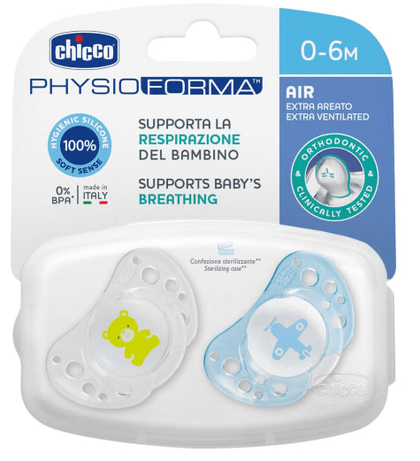 Chicco Chupetas Physio Air Silicone 0m+ Blue
