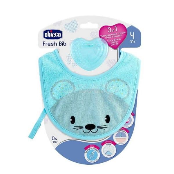 Babete Chicco Fresh com Mordedor Azul