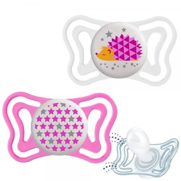 Chicco Chupeta Physio Light Lumi Silicone 2 Pcs Rosa 16 - 36 Meses