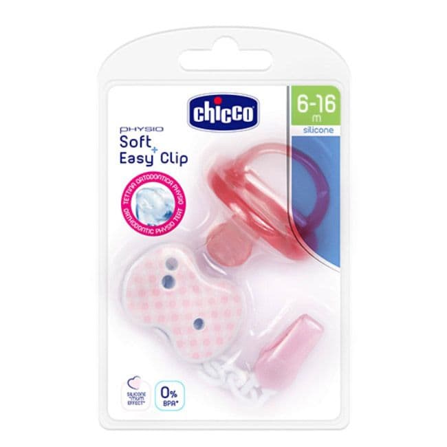 Chicco Chupeta Physio Soft Silicone e Clip 6-16m