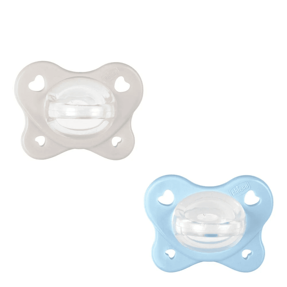 Chicco Pacifier Physioforma Dual Soft Grey/Blue 2-6M 2 Unidades