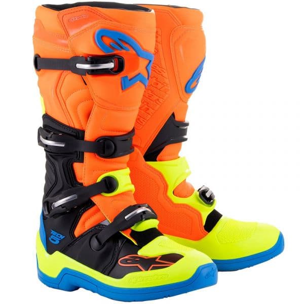 Alpinestars Botas (eu 43) Tech 5 Orange Fluo / Enamel Blue / Yellow Fluo 9