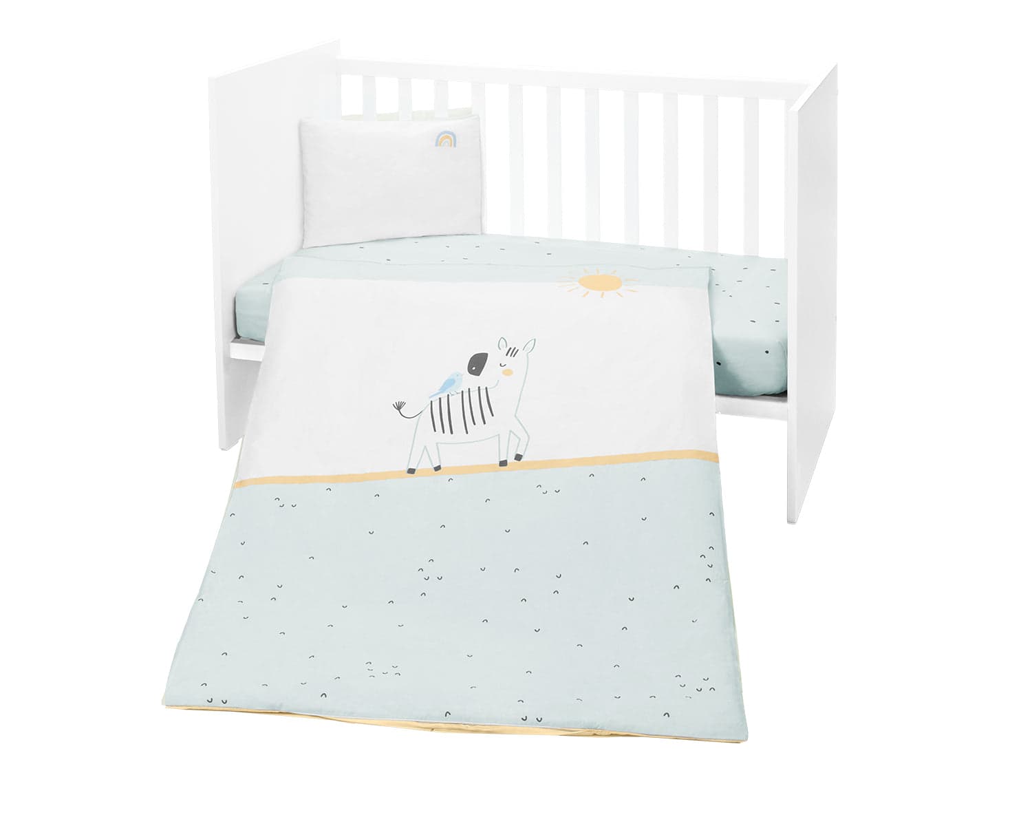 Conjunto de cama Stripy Friends de 5 peças Kikkaboo