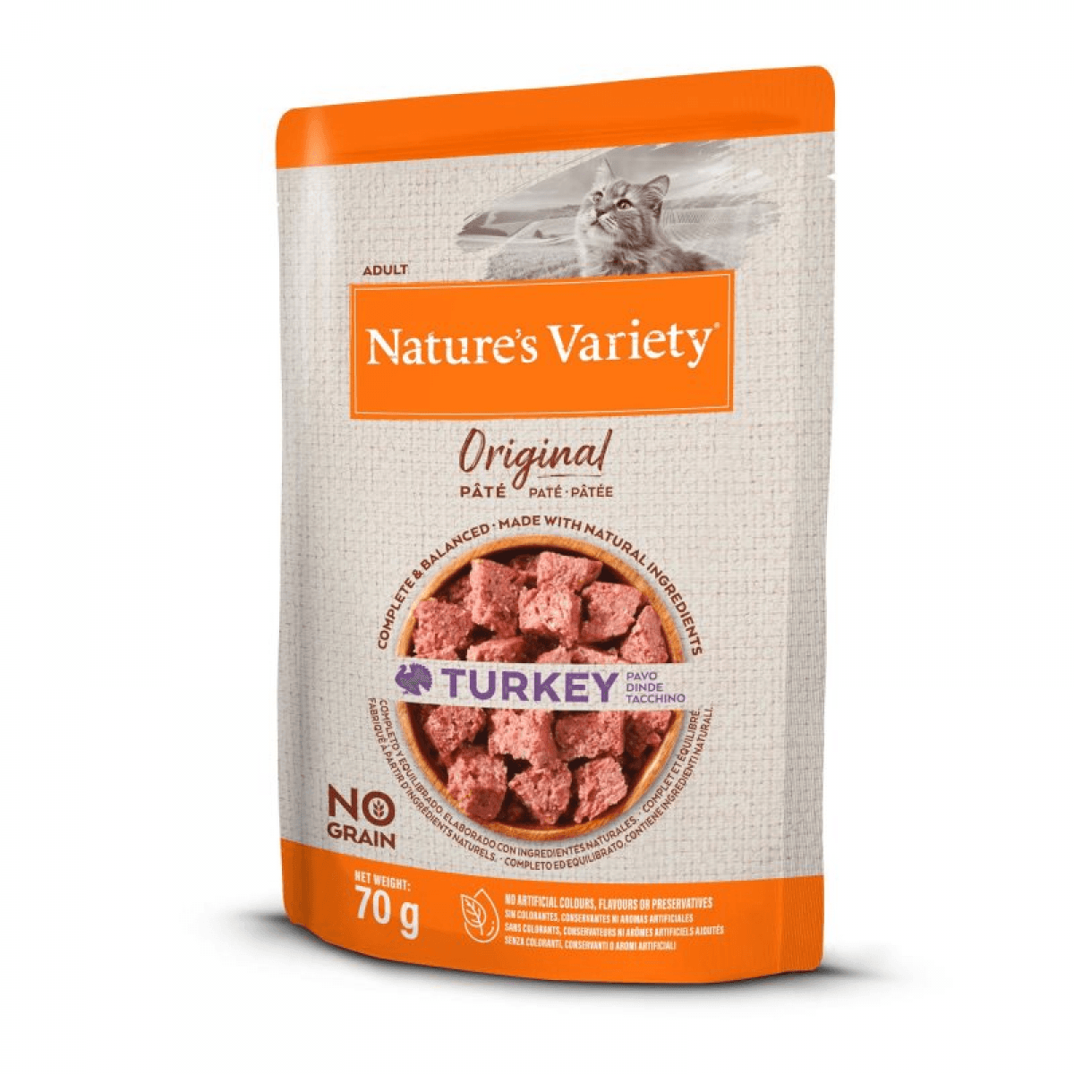 Ração Húmida Nature's Variety Original No Grain Paté Turkey 70g