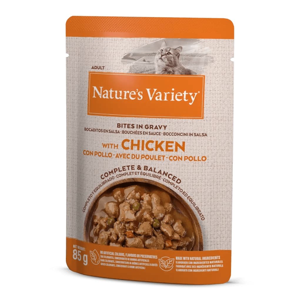 Ração Húmida Nature's Variety Wet Bites in Gravy Chicken 85g
