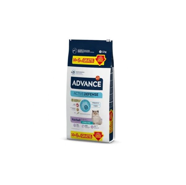 Advance Sterilized Hairball Turkey & Barley Cat 10+2Kg