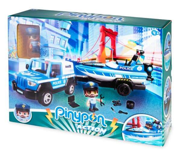 Pinypon City Barco da Policia e pick up 4+