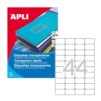 Apli Etiquetas Adesivas Resistentes 48.5x25,4mm 20 Fls Clear - 01223