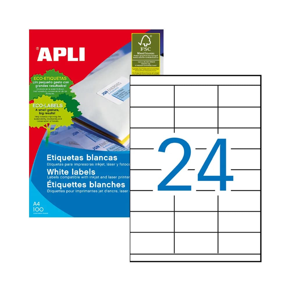 Apli Etiquetas Adesivas 70x35mm 100 Fls - 01272