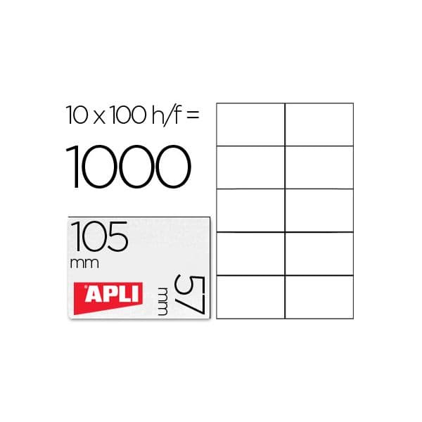 Apli Etiquetas Adesivas 105x57mm 100 Fls - 01278