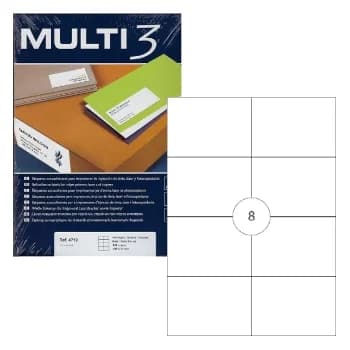 Etiquetas 105×74 Multi3 100 Folhas A4 800un