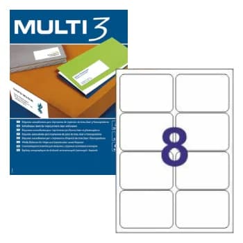 Multi 3 100 Fls A4 Etiquetas 99x67mm 800un - APL4729