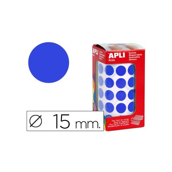 APLI Etiquetas Auto Adesivas Circulares 15mm Azul Rolo - 080896 - 59746