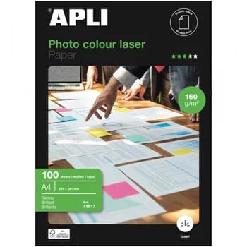 APLI 100 Fls Papel Fotográfico A4 Laser Glossy - 11817