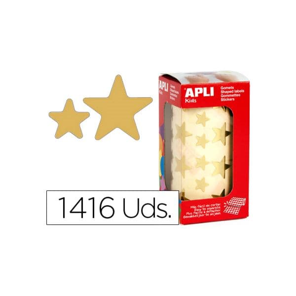Apli Rolo Etiquetas Adesivas Estrelas 1416 uds. Prata - 12045